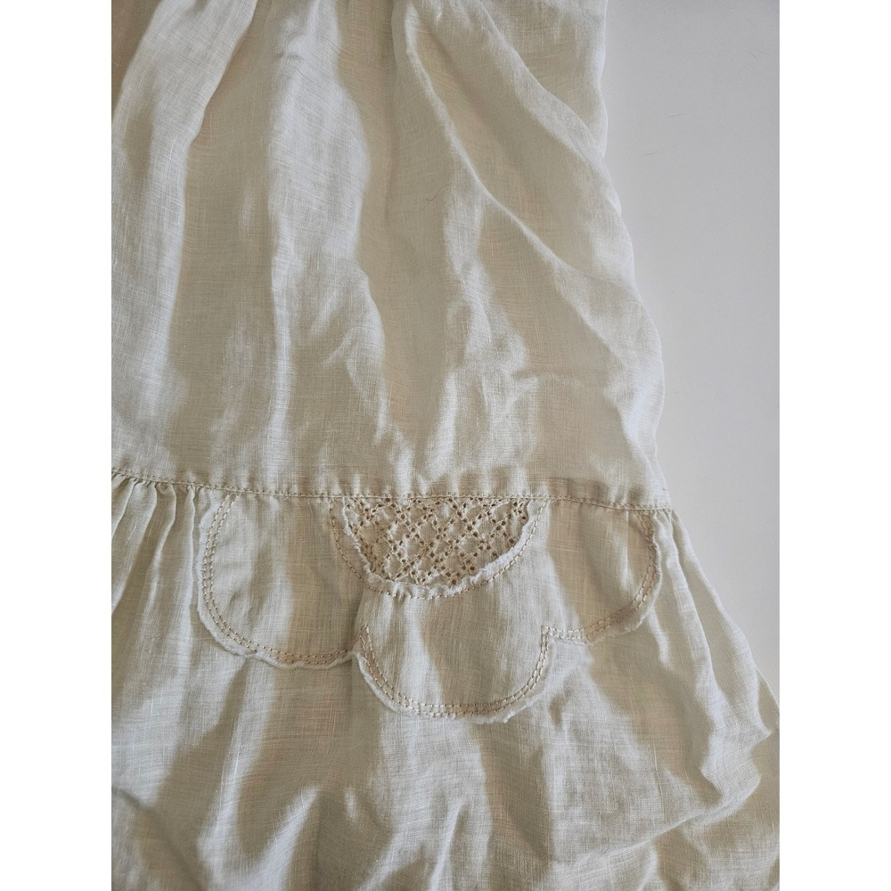 Gudrun Sjoden Linen Tiered Maxi Dress Beige lagenlook cottagecore Small - Picture 3 of 9